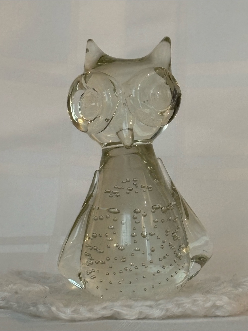 Giftcraft/ made in Taiwan-Clear Glass Owl Figurine Decorative Accent - Clear